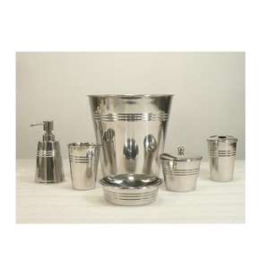 Juego de baño de metal decorativo y duradero con dispensador de jabón, soporte para cepillos de dientes, vaso y bandeja - Product Image 5