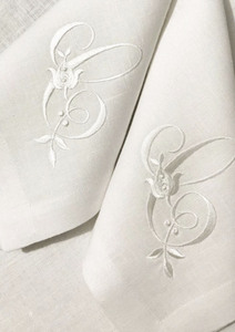 Serviettes de table modernes réutilisables en coton, motif monogramme brodé, personnalisables, pour la décoration de la maison et des tables de mariage - Product Image 5
