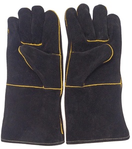 Guantes de soldadura de cuero dividido de vaca negra XL de primera calidad, protección de seguridad para las manos superiores, anticortes, ignífugos, antideslizantes, al mejor precio - Product Image 4