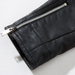Customized Men's 100% Genuine Leather Coated Stand Collar Vintage Style Hooded Motorbike <b>Jacket</b> with Zipper Closure - Product Image 3