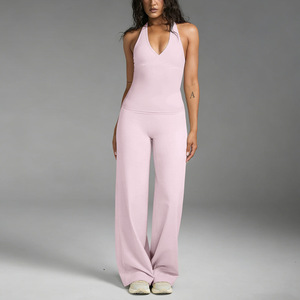 Ensemble de yoga 2 pièces en Spandex et Nylon respirant, ensemble de yoga 3 pièces en Spandex et Nylon, ensemble de yoga écologique en Spandex taille mi-haute - Product Image 1