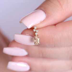 Pendientes de Morganita con Certificado, en Forma de Pera, Color Champán, Joyería de Morganita, Regalo - Product Image 5