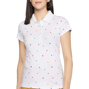 Women's Casual Polo T-Shirt Cotton Eco-Friendly Breathable Quick Dry Short Sleeve Custom Logo/Color Front Position - Product Image 1