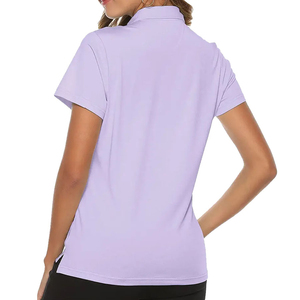 Camiseta Polo para Mujer, Color Lavanda, Corte Ajustado, Manga Corta, Cuello Camisero, Transpirable, Precio Razonable, Servicio OEM - Product Image 5