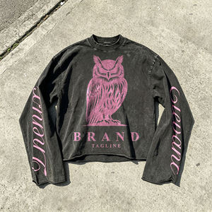 Sudadera con Capucha Premium Vintage Lavada, de Forro Polar, Algodón Grueso, Corte Regular, Estilo Urbano, Transpirable y de Secado Rápido - Product Image 1