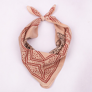 Comfortable Block Print Cotton Bagru Bandana <b>Square</b> <b>Scarf</b> Fashionable Ethnic Style Eco Friendly Wear Unisex Wrap Craftjaipur - Product Image 3