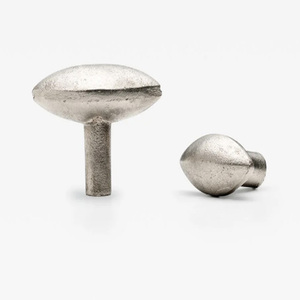 Tiradores de latón macizo con forma de almendra, duraderos, para cajones y gabinetes - Product Image 1