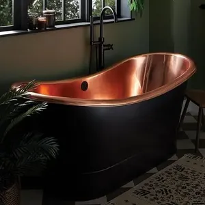 Bañera Independiente de Cobre Antiguo Ecológica con Accesorios Clásicos para Diseños de Interiores de Baños - Bañera de Estilo Herencia - Product Image 3