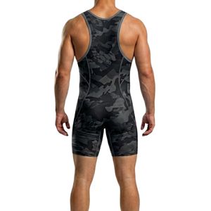 White Structural Panel Wrestling <b>Singlet</b> Breathable Sublimation Printed Spandex Suit High Cut Professional Wrestling <b>Singlets</b> - Product Image 4