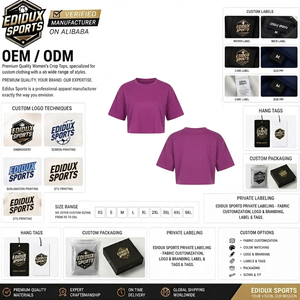 Crop tops pour femmes personnalisés avec étiquette privée, crop tops pour femmes à logo personnalisé, vente en gros, service OEM, crop tops pour femmes - Product Image 4