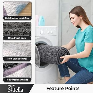 Tapis de sol personnalisés pour intérieur, tapis de bain super absorbants en chenille pour salle de bain - Product Image 3