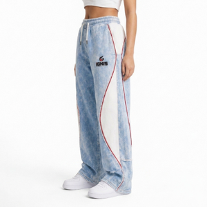 Women's Oversized Acid Wash Sweatpants Drawstring Waist Vintage <b>Fleece</b> <b>Joggers</b> Casual Fitness Lounge Pants with Pockets - Product Image 3