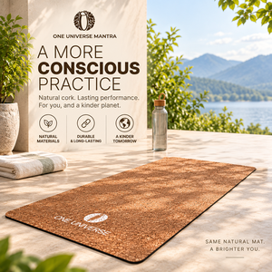Tapete de Yoga de Corcho Natural One Universe Mantra, Antideslizante y Ecológico - Product Image 6