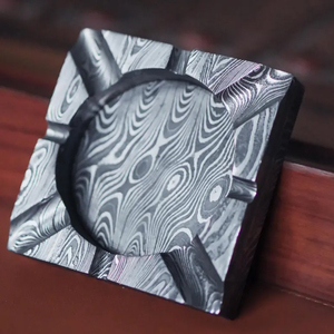 Cendrier Artistique en Acier Damas, Motif Fait Main, Cendrier Métallique Durable, Accessoire de Fumeur pour Hôtel, Café, Décoration Intérieure - Product Image 4