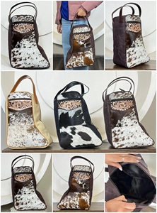 Sac à chaussures en toile robuste avec pochette de rangement en cuir de vachette façonnée à la main pour les voyages, la salle de sport et l'extérieur avec fermeture éclair sécurisée - Product Image 2