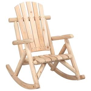 Fauteuil à bascule de jardin moyen en bois d'épicéa massif, bois naturel, produit de qualité supérieure - Product Image 2