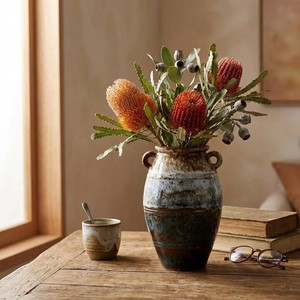 High Standard Quality Handmade <b>Ceramic</b> <b>Vase</b> Rustic Style Crackled Glaze Tabletop Decor 16-24 Inches - Product Image 4
