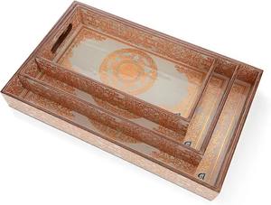 Plateau en bois de luxe, design mandala coloré, écologique, passe au lave-vaisselle, multifonctionnel pour le thé, le café, le petit-déjeuner, les mariages, la maison - Product Image 6