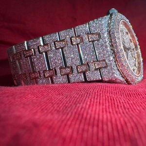 Montre à quartz pour homme avec cadran en cristal, en acier inoxydable, avec moissanite, approvisionnement direct usine, achat en gros, expédition USA et Royaume-Uni - Product Image 1