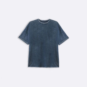 Camiseta Vintage Lavada para Hombre al por Mayor, Estilo Oversize con Lavado Ácido, Precio de Fábrica OEM ODM, Logotipo Personalizado, Algodón Liso - Product Image 1