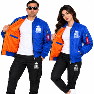 RBI MA1 Bomberjacken MA1 Fliegerjacken Nylon-Pilotenjacken, Kunstfell-Futter, Unisex Langarm für Fluggesellschaften - Product Image 6