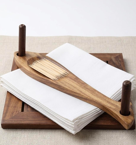 Support à serviettes en bois fait main, organisateur de serviettes de table, support à serviettes en bois rustique pour table à manger, cuisine, restaurant, hôtel - Product Image 2