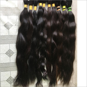 Extensiones de Cabello Humano Virgen Remy Indio 100% Sin Procesar, Negras Naturales, Lisas, en Paquetes para Trenzas, 1 kg de Peso - Product Image 1
