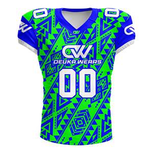 Camiseta de Fútbol Americano Sublimada con Diseño Personalizado al por Mayor, 100% Poliéster, para Entrenamiento, Personalizada para Equipos - Product Image 1