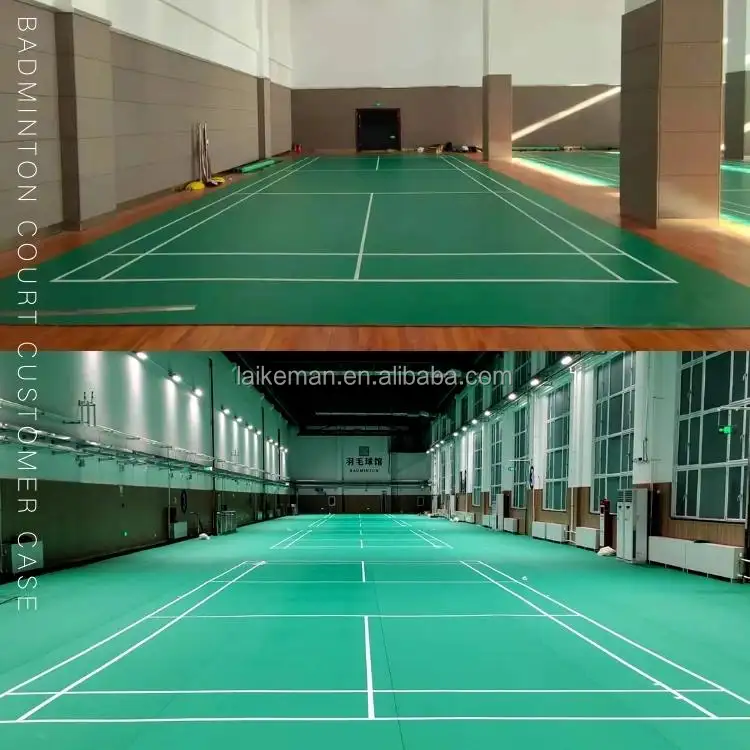 Pemasok di Cina plastik tikar lantai Pvc olahraga lantai Badminton Court lantai Sprung