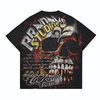 T-shirt graphique surdimensionné pour hommes, imprimé intégral, streetwear, coton, style hip-hop, mode décontractée, OEM, vente en gros personnalisée