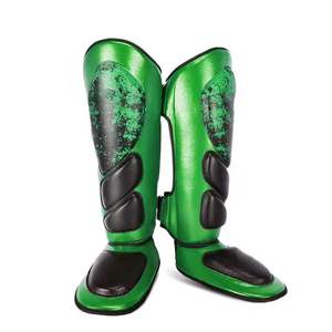 Espinilleras Personalizadas de Cuero y Elásticas para Entrenamiento de Muay Thai y Kick Boxing, Protectores de Espinilla - Product Image 3