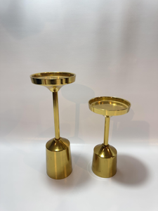 Modern <b>Brass</b> Gold Aluminium Double Candle Holder Curved Wave Sculptural 2-Arm Taper <b>Candlestick</b> Stand Sleek Table Centerpiece - Product Image 2