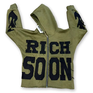 Sweat à capuche zippé brodé de haute qualité avec logo personnalisé, en coton épais 100 %, veste décontractée pour homme, streetwear, sweat à capuche zippé - Product Image 1