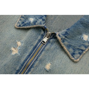 <b>Women</b> Denim <b>Jacket</b> Woven Fleece Breathable Zipper Loose Casual Vintage <b>Spring</b> Outerwear - Product Image 5