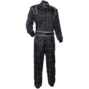 Combinaison de course moto homme ignifuge noire et orange, coupe-vent toutes saisons, à manches longues, en polyester color-block - Product Image 4