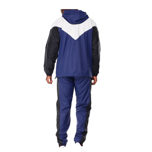 Polyester Casual <b>Wind</b> <b>Breaker</b> Zip Hooded Windbreaker Set Men Windbreaker Tracksuit Set - Product Image 5
