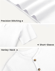 Summer Children School Uniforms Knit <b>Henley</b> T-Shirt Kids White Cotton Short Sleeve Tee Shirts For Boys - Product Image 5