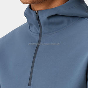 Sweat à capuche de golf personnalisé 3D pour homme, de haute qualité, à séchage rapide, léger, uni, 95% polyester, 5% élasthanne, fermeture éclair quart de tour - Product Image 5