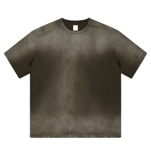 T-shirts surdimensionnés pour hommes, ajustés aux épaules tombantes, à la mode pour l'été, de grande taille, délavés de base - Product Image 6