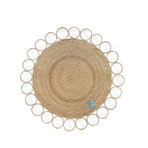 Trending Vintage <b>Rug</b> Handmade Seagrass Water Hyacinth Woven Natural Fiber <b>Rustic</b> Boho Farmhouse Floor Home Decoration - Product Image 1