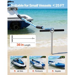 Ancora a vite in acciaio inossidabile da 36 pollici per yacht, con lama a spirale per acque poco profonde - Product Image 2