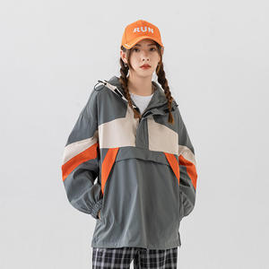 Chaqueta Cortavientos con Capucha Extra Grande para Hombre, Manga Larga, Tejido de Nailon y Poliéster, Estilo Urbano, Anorak con Capucha, Impermeable - Product Image 5
