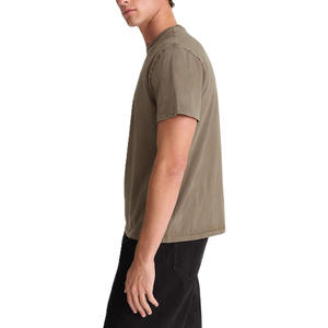 Camiseta Minimalista de Moda Urbana para Hombre, Cuello Redondo, Algodón, Manga Corta, Estilo Casual, Teñida, OEM, Marca Privada - Product Image 3