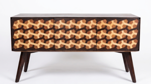 Buffet en bois de style Mid-Century Modern avec rangement de 1,5 m pour salon et salle à manger - Product Image 3