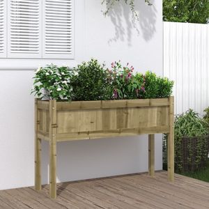 43.3 \ "x12.2 \" x27.6 \ "legno impregnato pino giardino fioriera con gambe vasi di fiori e fioriere - Product Image 1