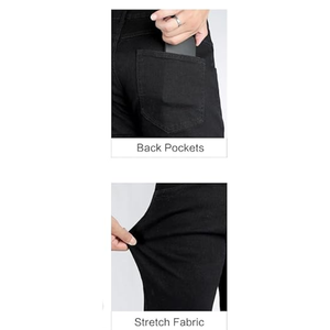 Relaxed Fit <b>Stretch</b> <b>Denim</b> Jeans for Men – Straight Leg Comfort Jeans with Flexible <b>Fabric</b> for Everyday Casual Wear - Product Image 5