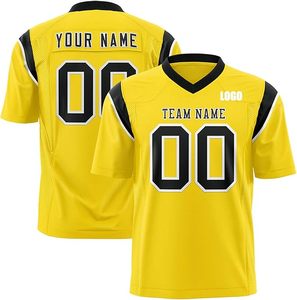 เสื้อฟุตบอลอเมริกันแบบสั้นสั่งทำคุณภาพดีราคาส่ง พิมพ์ลายได้ตามต้องการ ผลิตจากโพลีเอสเตอร์ 100% ระบายอากาศได้ดี แห้งเร็ว ใส่ได้ทั้งชายและหญิง มีไซส์พลัส - Product Image 5