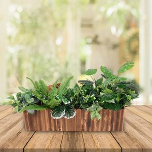 Pot de fleurs en bois, boîte à plantes rectangulaire, conteneur de jardin de bureau pour la maison, le bureau, la fenêtre, la décoration extérieure - Product Image 3