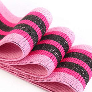 Bandas de resistencia de tela para ejercicios de yoga y gimnasio, color rosa, precio de fábrica con MOQ bajo. - Product Image 6
