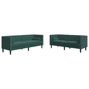 Ensemble de canapés Chesterfield vert foncé pour salon - Product Image 2